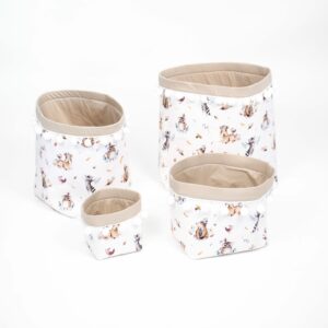 Set 4 bavlnených košíkov s guličkami (XS, S, M, L)