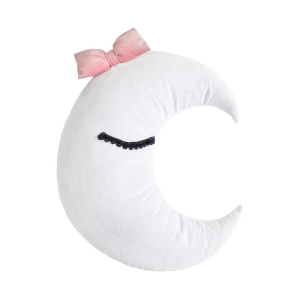 Vankúš Mesiac velvet s mašličkou a očkami Vankúš Mesiac velvet s mašličkou a očkami