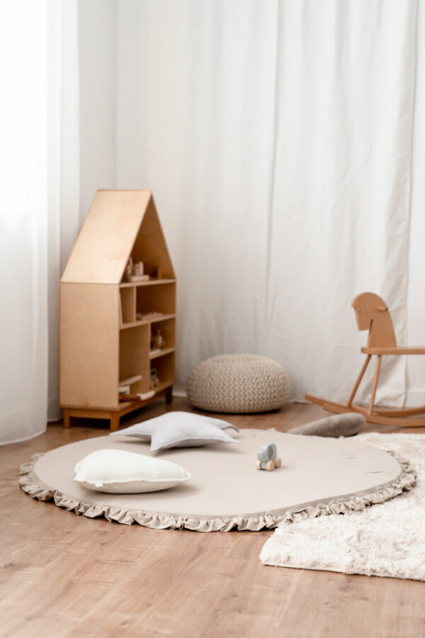 Montessori domčeková polica Woodle - prírodné drevo