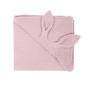 Detská osuška s kapucňou a uškami - mauve