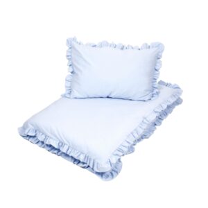 Set bavlnených obliečok s volánmi - vankúš 65 × 45 cm a paplón 100 × 135 cm