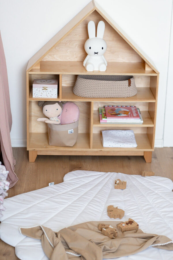 Montessori domčeková polica Woodle - prírodné drevo