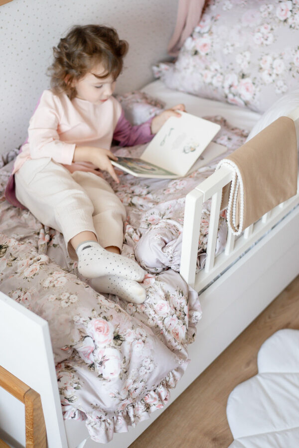 Set bavlnených obliečok s volánmi - vankúš 65 × 45 cm a paplón 100 × 135 cm