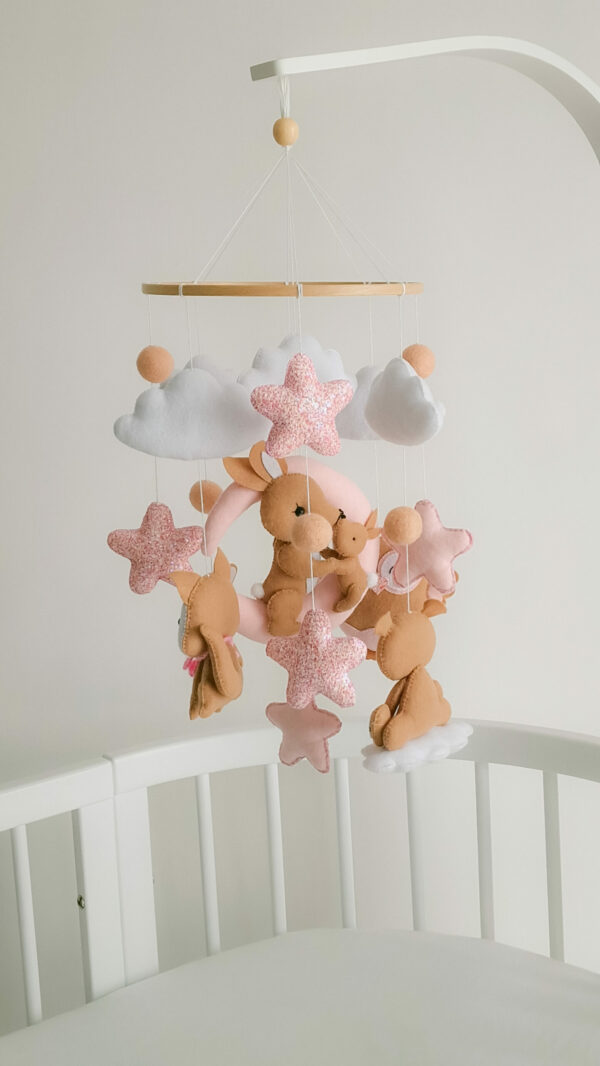 Závesná dekorácia nad detskú postieľku - Pink & Glitter