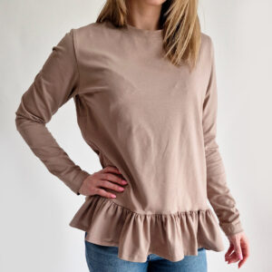 Tričko na dojčenie s dlhým rukávom a volánmi