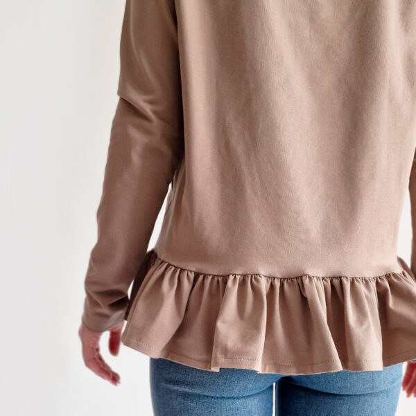 Tričko na dojčenie s dlhým rukávom a volánmi