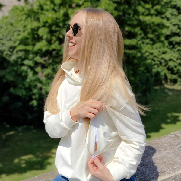 Mikina na dojčenie s kapucňou