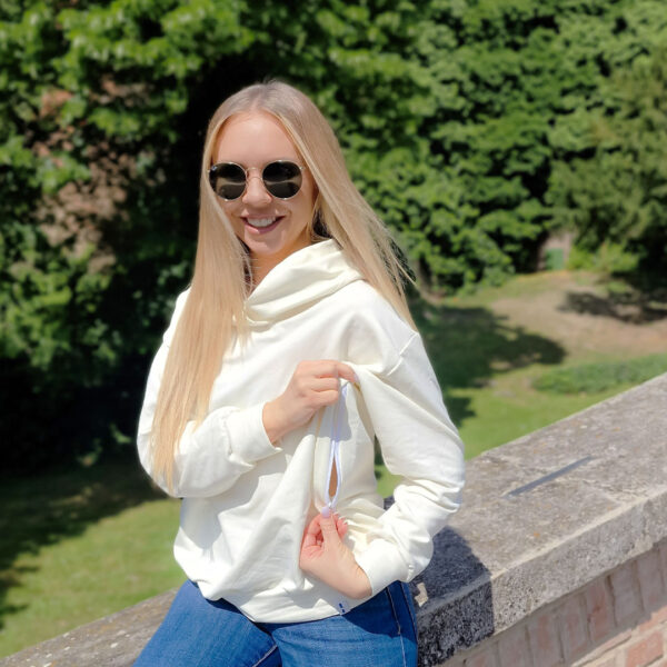 Mikina na dojčenie s kapucňou