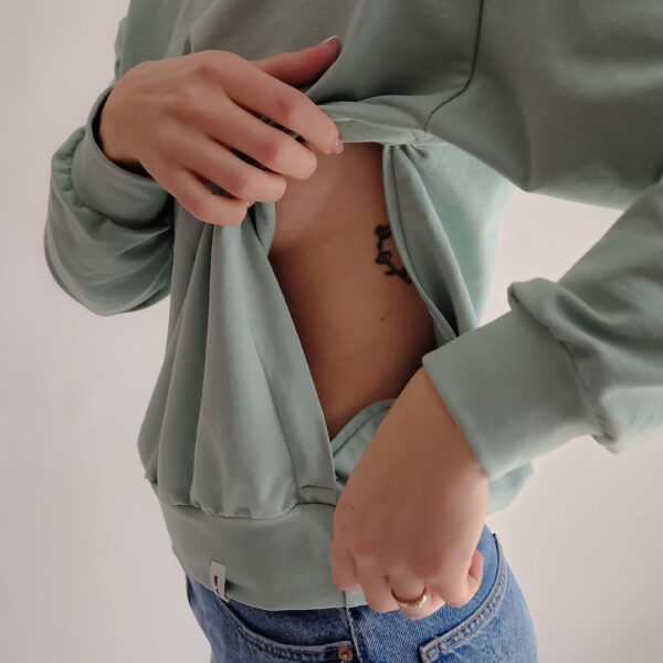 Mikina na dojčenie s kapucňou
