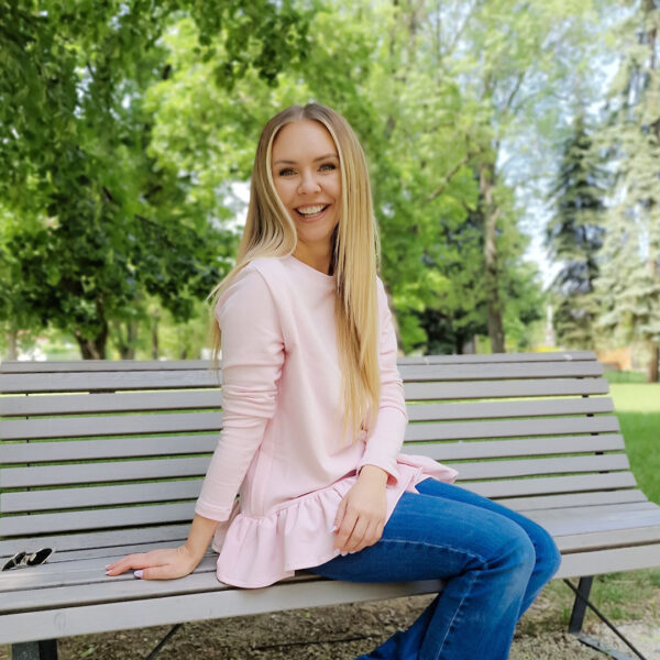 Termo tričko na dojčenie s dlhým rukávom a volánmi