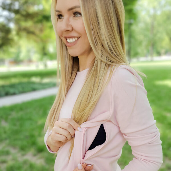 Termo tričko na dojčenie s dlhým rukávom a volánmi