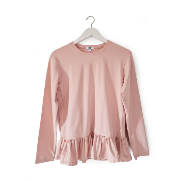 Tričko na dojčenie s dlhým rukávom a volánmi