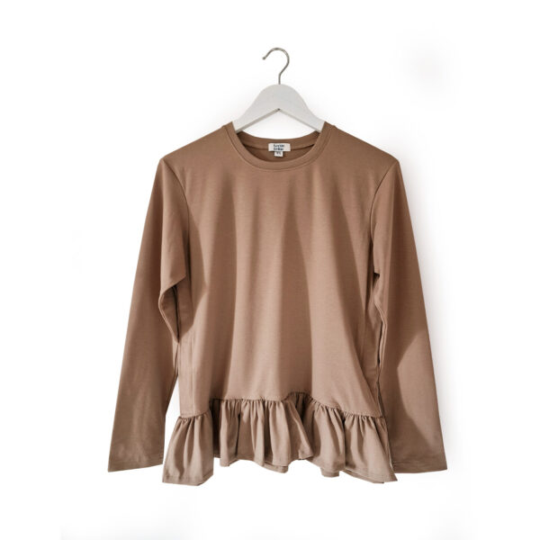 Tričko na dojčenie s dlhým rukávom a volánmi