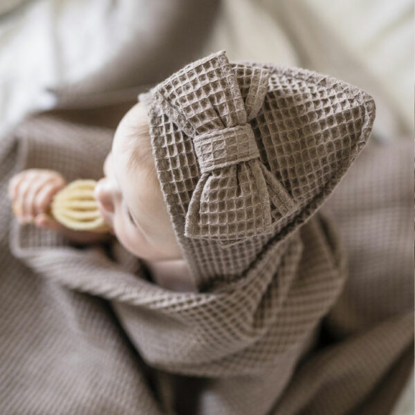 Detská osuška s kapucňou a mašličkou